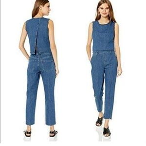Ella Moss Denim One-Piece Split-back Jumpsuit NWT